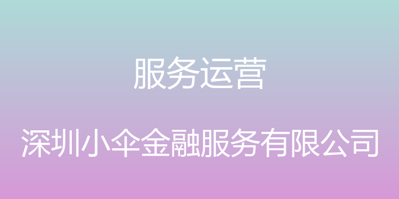 服务运营 - 深圳小伞金融服务有限公司